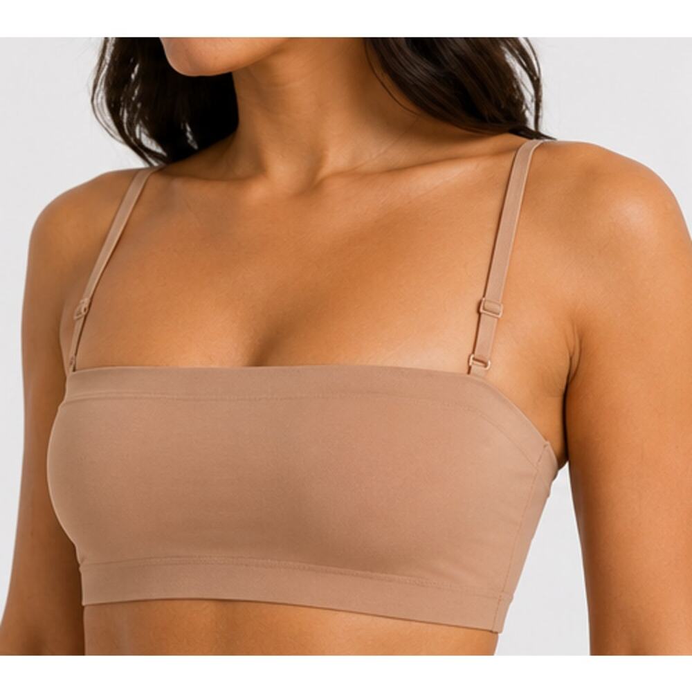 SKIMS Naked Bandeau Bra Clay Large Wireless Seamless Strapless NWT - Picture 3 of 5
